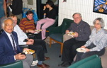 Profs Sarkar, Bennick, Howell, Isenman and Segall enjoy lunch